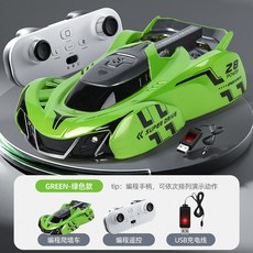 벽타는 rc카 자동차 벽 등반 흡착주행 미니카, 기본 USB케이블+배터리, 핸들리모컨 녹색, 1개