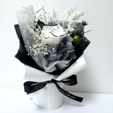 코지데일리 프리저브드 미니꽃다발 드라이 플라워 성묘 납골당꽃, 화이트 샤넬