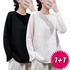 1 + 1 여성티셔츠 긴팔티 블라우스 맨투맨 티 라운드티 루즈핏 YTJ26031718 31