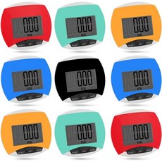 Copkim 9pcs 걷기 걸음마를 위한 간단한 만보계 벌크 및 칼로리 소모가 있는 마일 걸음마 카운터 노인용 휴대용 클립 트래커, Multicolor, 1개