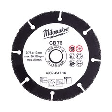 밀워키 3인치 절단석 4932 4647 16 석고보드 시멘트 플라스틱, 1개, 본품(배터리없음)