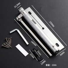 閉門器 自動關門 緩衝關門器 防撞神器, 1個, 薄款不銹鋼 銀色 承重12斤內