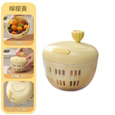 檸檬黃 手動水果蔬菜脫水器 水果沙拉甩乾機, 檸檬黃 果蔬脫水器, 1個