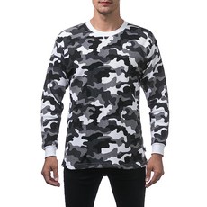 Pro Club 남성용 고중량 면 긴소매 보온 탑 블랙 5XL 헤더 그레이_154752, 4X-Large_154752, 도시 카모