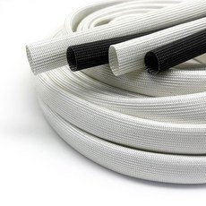 유리섬유 꼬임 산업용 슬리빙 2M/5M ID1-35mm 고온 내화성 와이어 쉬스 화이트/블랙 케이블 관리, 01 1mm, 02 10M, 01 하얀색