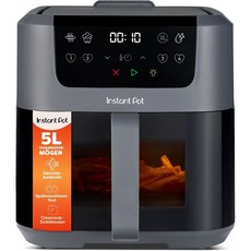 Instant Pot 인스턴트 팟 보르텍스 컴팩트 트러플 그레이 핫 에어 프라이어 5리터 바구니 가족용 크기 4-in-1 - 핫 에어 프라이 건조 베이킹 재가열 논스, Gray, 5L