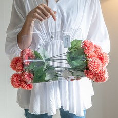 아크릴 투명 쇼핑백 시쓰루백 25x10x19cm 손잡이 선물 포장 꽃다발 캐리어 답례품, 단품