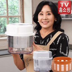 [TV홈쇼핑 정품]홍여진 하이로 빅스텐 매직 짤순이 대용량 2.4리터 3배 더 커진 304스테인리스 색배임 냄새걱정 NO, 본품+유청분리기, 1세트