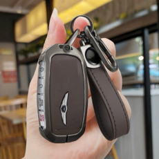 제니로이드 제네시스 호환 GV80 G80 GV70 G70 고급형 키 케이스, 모카 브라운