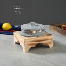 가마솥 돌솥 솥밥 한식 업소용 식당 1인용 뚝배기 미니 12cm (뚜껑+접시) 1개, 12cm (뚜껑+접시) × 1개