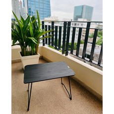 日月鐵工所 wabi-Sabi 【野外營】侘寂轉角 掛架 橡木桌, 1個, 侘寂主桌,木紋色