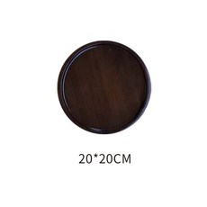 衚桃色竹製茶道托盤 - 燒烤/水果/麵包盤, 胡桃色圓形20*2cm, 1個