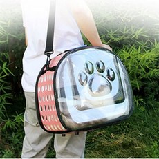 켈리몰 강아지 고양이 애완 애견 투명이동가방 캐리어 고양이이동가방 고양이이동장 고양이가방 lan+16366Ej, S_핑크