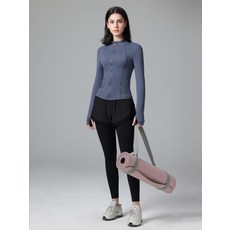 요가복 슬림핏 크롭탑 여성용 요가집업 경량 운동복 통기성 간절기 스포츠 아우터