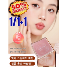 1/1+1 4색 컨투어 종합 팔레트【하나로 풀 메이크업 완성】워터프루프 메이크업 팔레트/커버/하이라이트/쉐딩, [2+1]1# 웨이브쉐도우팔레트