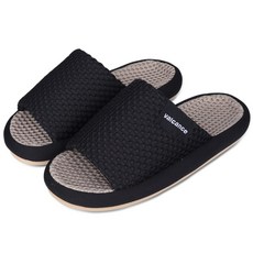 발캉스 층간소음 메쉬 통풍 아치서포트 족저근막 푹신한 하우스 룸 슈즈 거실화, 1개, 블랙