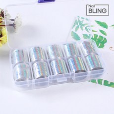 네일호일 화이트 실버 홀로그램 디자인랩 10종세트, DR105, 1개