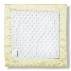 SwaddleDesigns Baby Lovie 작은 애착 담요 새틴 트림이 있는 플러시 도트 파스텔 옐로우 158474, 파스텔 옐로우 트림