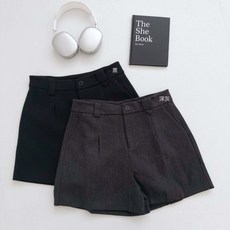 Little SiS. #3613 兒童毛呢西裝短褲(贈皮帶) S-XL 兩色可選 時尚百搭 舒適親膚