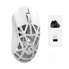 WLMouse Beast x M Pro 초경량 게이밍 마우스 8K 마그네슘 PAW3950HS, 화이트 TTC(Solid Sides)