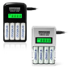 호루스벤누 AA AAA 건전지 배터리 급속충전기 HAD-LCD, 1개, 블랙