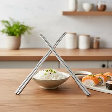샤틴 고급스러운 무늬없는 스텐 젓가락 강템, 1개