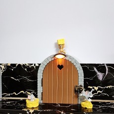 고양이와 마우스 스위치 스티커 소켓 장식 패널 장식 도어 스티커는 제리의 귀여운 것들을 방해하지 않습니다 네일 프리 라이트 럭셔리에 적합, 밝은갈색벽램프금속손잡이+3인형