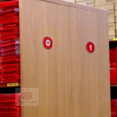 해삐아우라 번호판 스티커 사물함번호표, 빨강