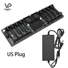 충전기8채널 18650 배터리 용량 내부 저항 테스터 자동 충전 방전 모듈 2.4인치 곡선 디스플레이 포함, 01 US Plug