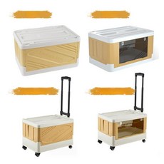 야외 캠핑 자동차 접이식 트롤리 보관함 피크닉 장바구니 케이스, [S 시리즈] 옐로우