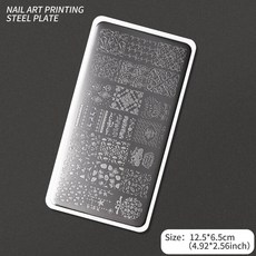 네일 템플릿 꽃 잎 스탬핑 플레이트 이미지 전송 기하학적 스테인레스 스틸 스텐실 아트 몰드 도구, 옵션76) TL-YICAI29, 1개