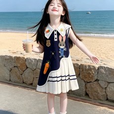 女童兔子警官連衣裙 藏青色 110cm