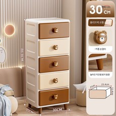 좁은협탁 테이블 핑크 사이드 장난감수납장, 1단, 30면 폭 - 올리브색 소형 곰 (5층)