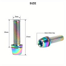 6개/대 자전거 핸들 바 나사 티타늄 도금 스테인레스 스틸 M5 18MM MTB 라이저 볼트, 03 black