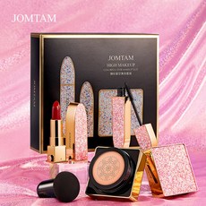 JOMTAM 星彩彩妝套組 氣墊粉餅 唇彩 睫毛膏, 1個, 一組(無外包裝盒)