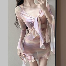 仙女泳衣女分體比基尼四件式長袖罩衣度假泳裝, 此款爲均號