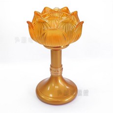 弘麒 圓滿蓮花金色燭台 高座 供佛燈具, 橘色