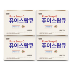 삼미제약 퓨어스왑큐 소독용 알콜스왑 100매 x 4박스 총400매, 소독용 알콜스왑 100매 4박스