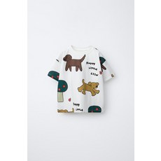 국내배송 ZARA 자라 아동 키즈 주니어 애니멀 프린트 티셔츠 스크래치 화이트 5643559251 1771173