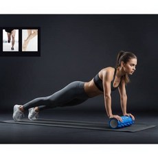 런웨이브 양면폼롤러 지압롤러 마사지 스트레칭 요가용품 필리테스, 양면폼롤러 30cm 블랙