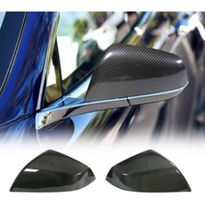 드라이 카본 파이버 사이드 미러 커버 테슬라 모델 S 세단 4도어 20212023 추가 스타일 후사경 캡 바디 키트 공장 직영