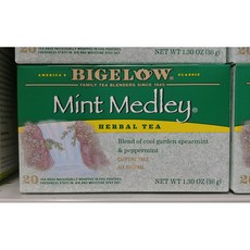 Bigelow Mint Medley 비글로우 민트 메들리 허브 티 20ct x2팩, 36g, 20개입