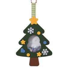 【聖誕款】卡通DIY搖搖樂 毛氈手作材料包 兒童益智玩具 不織布手工掛件 親子創意禮物 幼兒園DIY課程, 1個, 聖誕樹