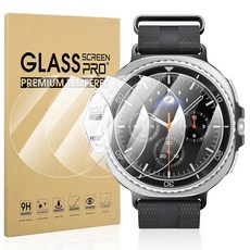 Suoman 삼성 갤럭시 워치 8 클래식 46mm 강화 유리 액정보호필름 [긁힘 방지] 9H 강도 보호 필름 4팩 185182, 투명*4