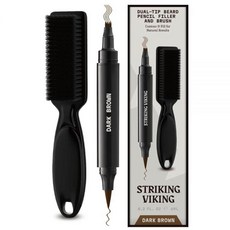 Striking Viking Beard Pencil Filler For Men - Dark Brown 1 Pen 1 Brush - Temporary Beard Dye - Wa, Beard Pen With Brush, Light Brown