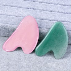 YMB 괄사 마사지기 하트 마사지 옥 물소뿔 경락 림프, 옥하트, 1개