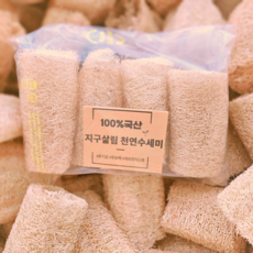 지구살림 국산 100% 친환경 천연 수세미 국내 농장 재배, 1세트, 4개입