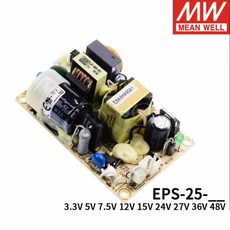 Mean well 전원 공급 장치 EPS-25 단일 출력 PSU 오픈 프레임 AC DC 25W 5V 12V 3A, 05 EPS-25-24, 01 25와트