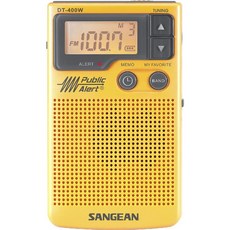 Sangean DT-400W AM/FM 디지털 방식으로 날씨 경고 소형 라디오