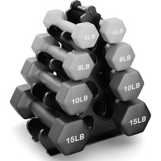 덤벨 랙 스탠드 미포함 홈 체육관용 보호 가장자리 고무 커버 손잡이가 있는 컴팩트 A-프레임 디자인 웨이트 포함, 5 tier